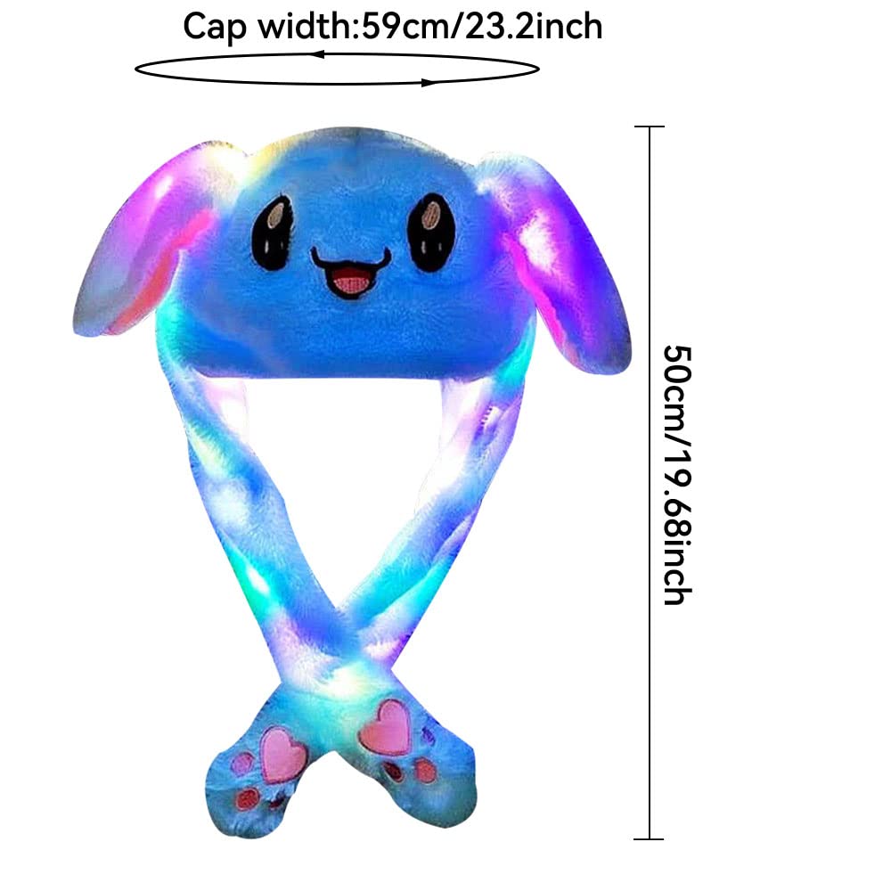 umbresen Bunny Hat LED Ear Moving Plush Rabbit Hat for Kids & Adults