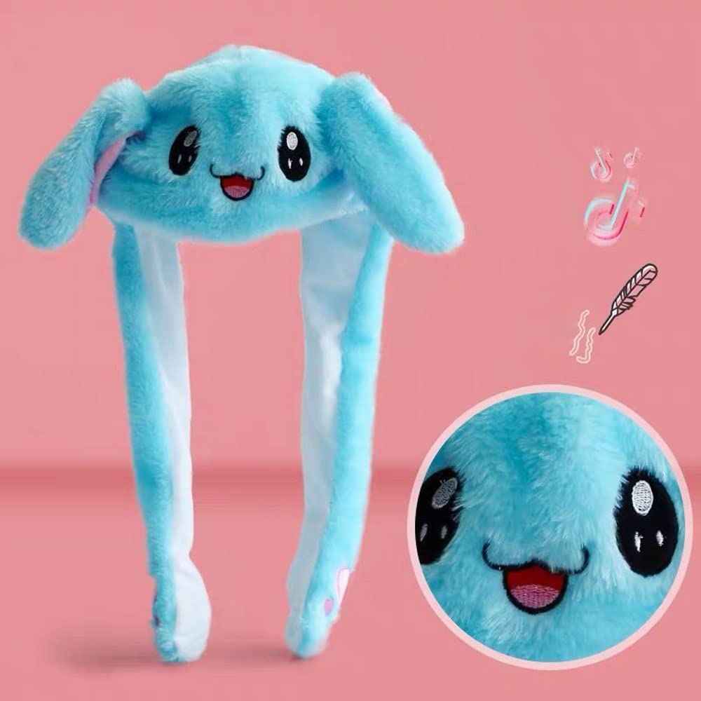 umbresen Bunny Hat LED Ear Moving Plush Rabbit Hat for Kids & Adults