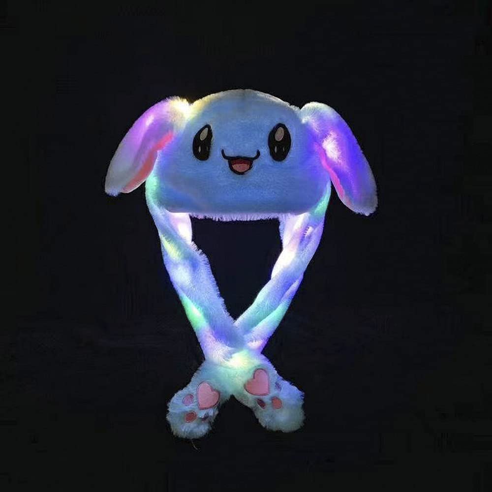 umbresen Bunny Hat LED Ear Moving Plush Rabbit Hat for Kids & Adults