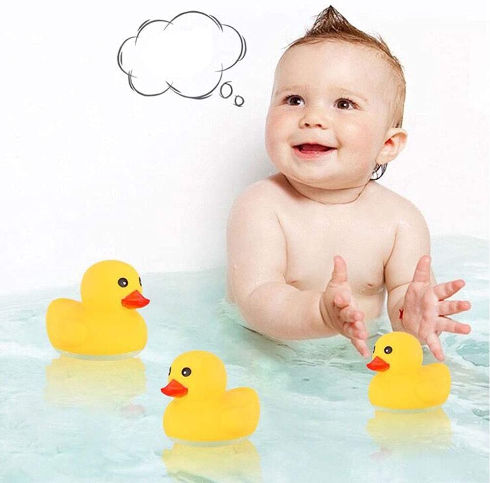 umbresen Yellow Rubber Ducks Bath Toys – 12pcs Preschool Bath Set