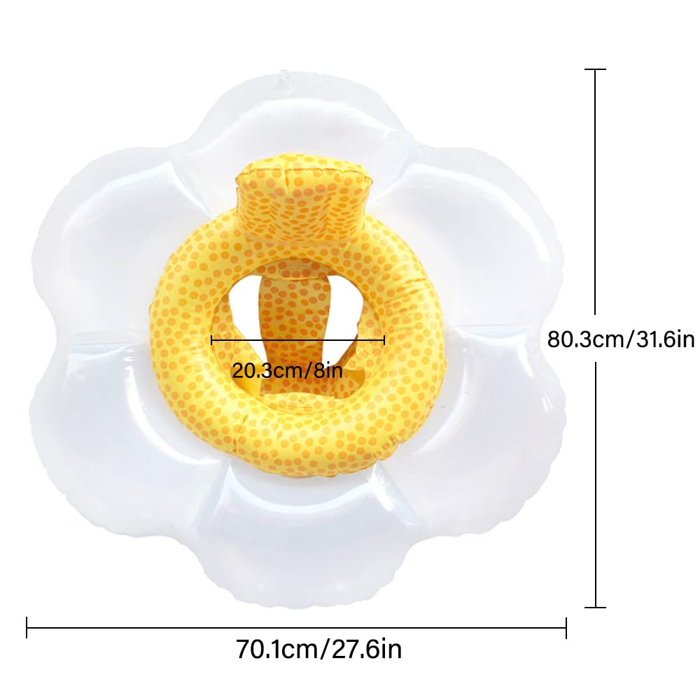 Umbresen Baby Swimming Float – Cute Flower Ring with Seat & Handle, 8–48 Months, Up to 44 lb