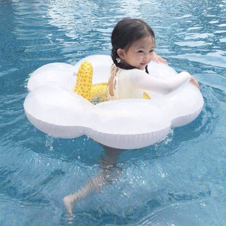Umbresen Baby Swimming Float – Cute Flower Ring with Seat & Handle, 8–48 Months, Up to 44 lb
