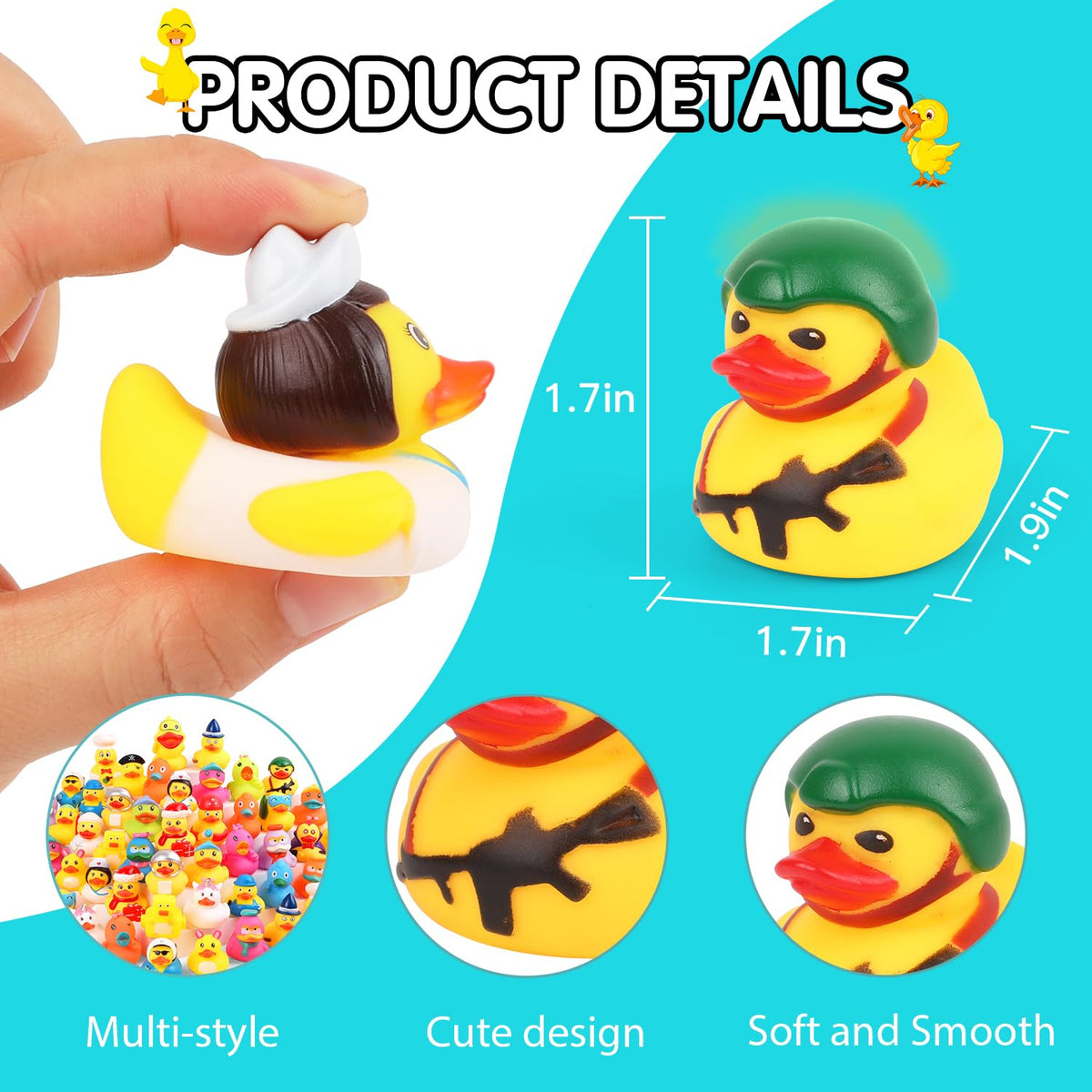 Umbresen Rubber Ducks Bulk (25) – Assorted Jeep Ducking Bath Toys for Pool, Party Favors & Gifts