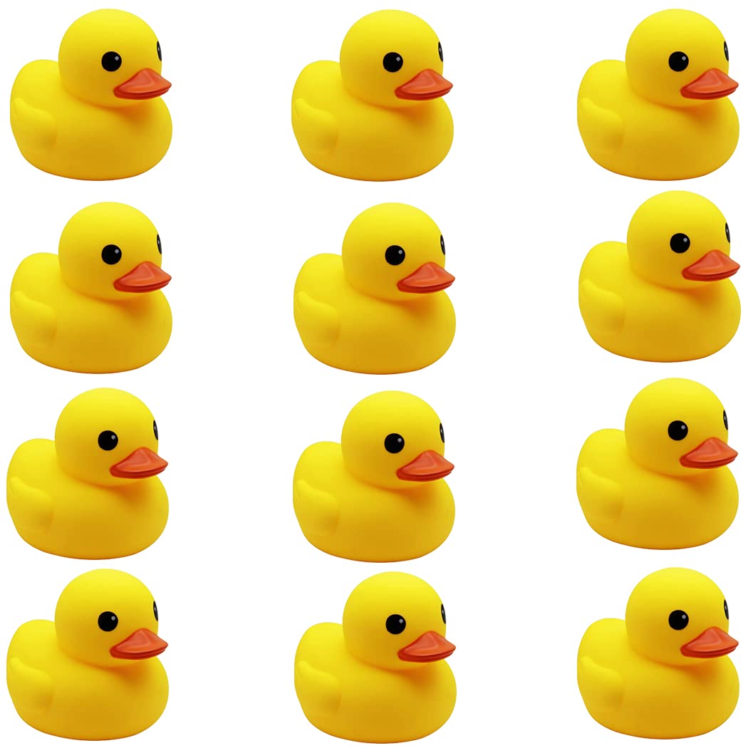umbresen Yellow Rubber Ducks Bath Toys – 12pcs Preschool Bath Set
