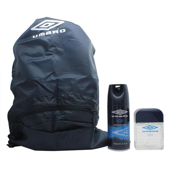 Umbro Ice Gift Set 75ml EDT + 150ml Shampoo & Conditioner + 150ml Shower Gel + Rucksack