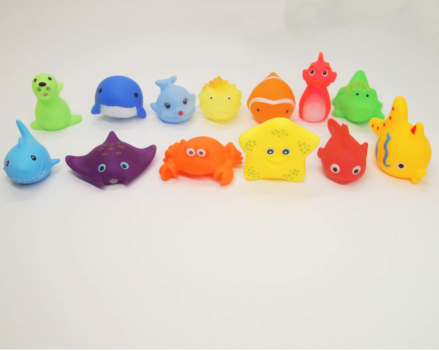 UMBWORLD Preschool Bath Toys – 15 Pcs Rubber Sea Animals Floating Bath Set