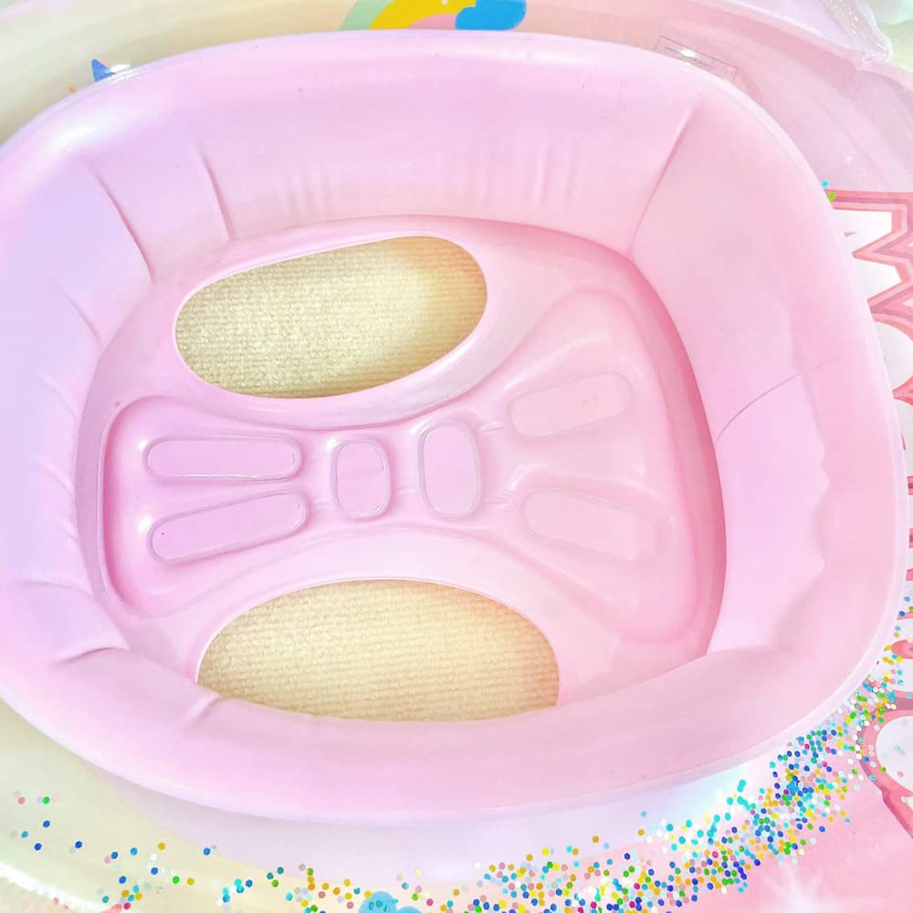 UMBWORLD Pink Unicorn Baby Swimming Float – 8-48 Months, 44 lb | Seat & Handle