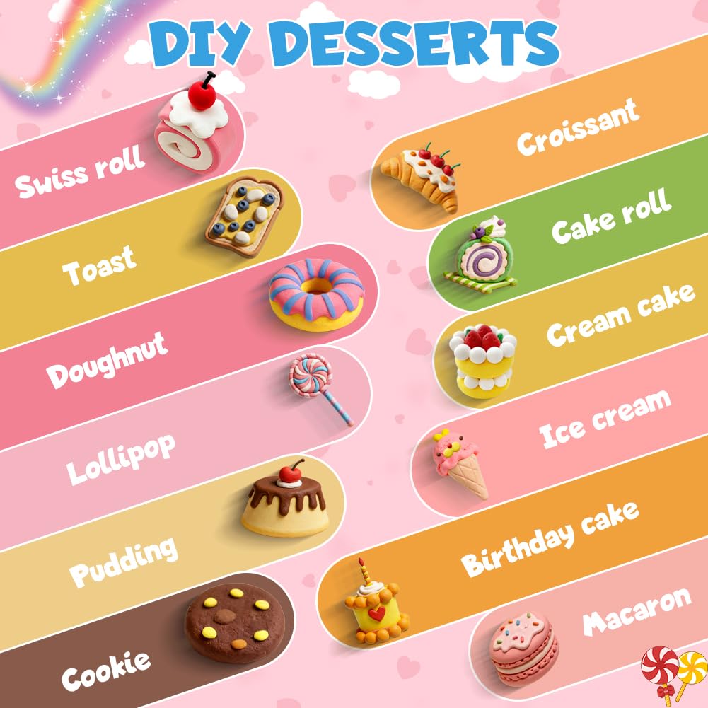 UMEELR Air Dry Clay Kit with Greeting Cards – 12-Box Dessert Clay Set for Kids, Classroom Craft, Party Favors