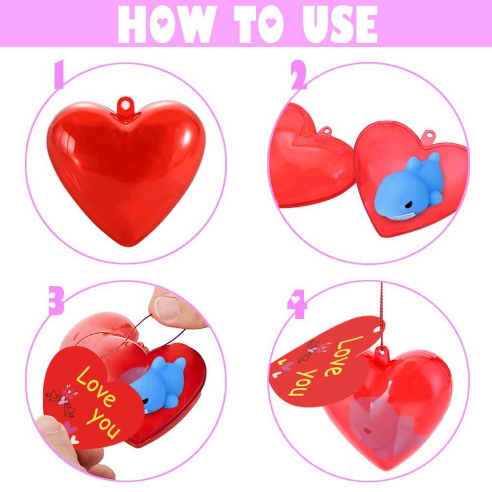 UMEELR 28 Pcs Mochi Squishies Hearts – Easter Egg Hunt Toys & Party Favors