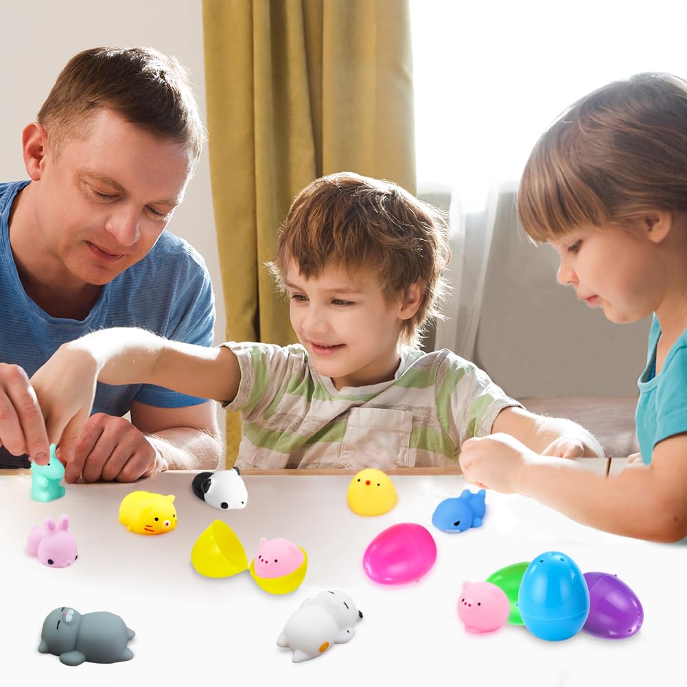 UMEELR 28 Pcs Mochi Squishies Hearts – Easter Egg Hunt Toys & Party Favors
