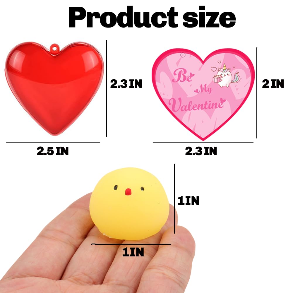UMEELR 28 Pcs Mochi Squishies Hearts – Easter Egg Hunt Toys & Party Favors