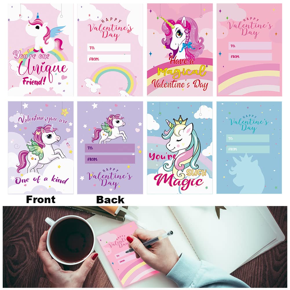 UMEELR 28 Pack Unicorn Rainbow Bracelets — Gift Cards Included, Classroom Prizes & Party Favors