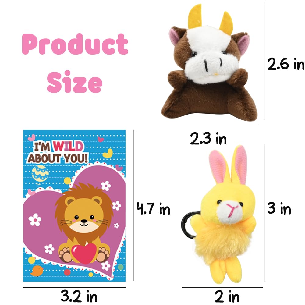 UMEELR 28Pcs Mini Plush Animals Keychain – 28 Cute Tiny Toys for Kids, Easter Basket & Party Favors