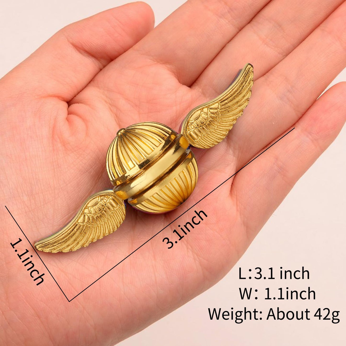 Umnodobn Gold Orb Fidget Spinner – Retro Aluminum Spinner for Focus & Stress Relief