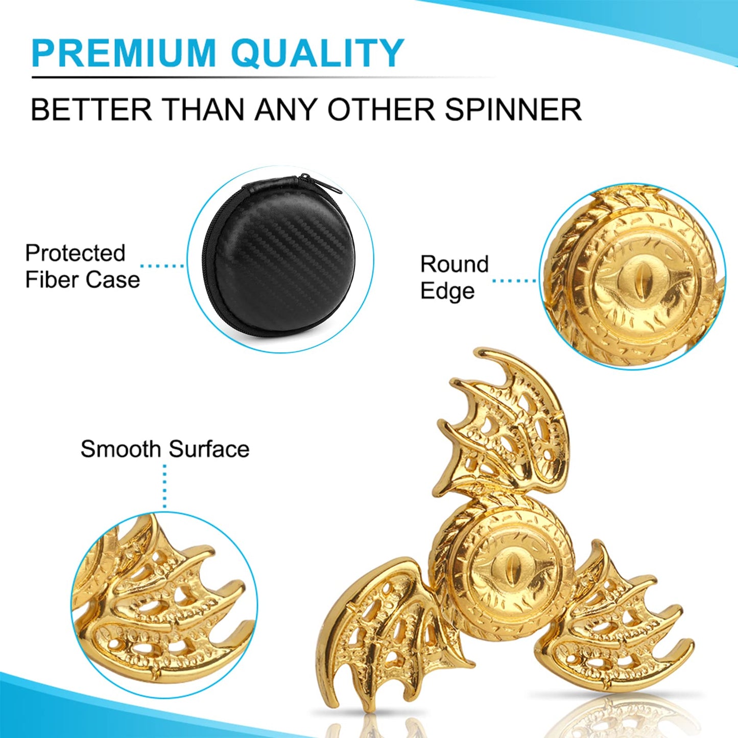 Umnodobn Dragon Fidget Spinner – Ceramic Bearing, Focus & Stress Relief Toy
