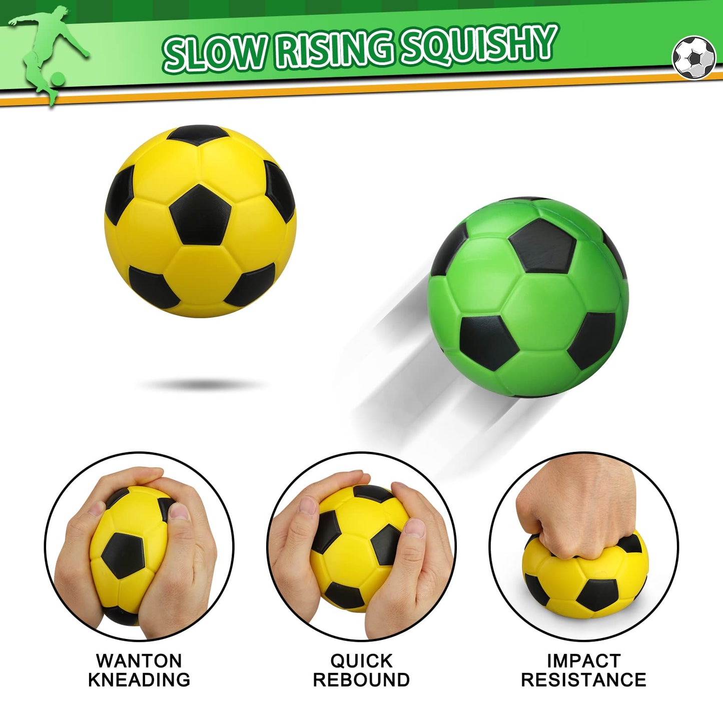 Umnodobn 5-Inch Foam Mini Soccer Balls — Soft, No-Inflation Indoor Play for Kids & Adults