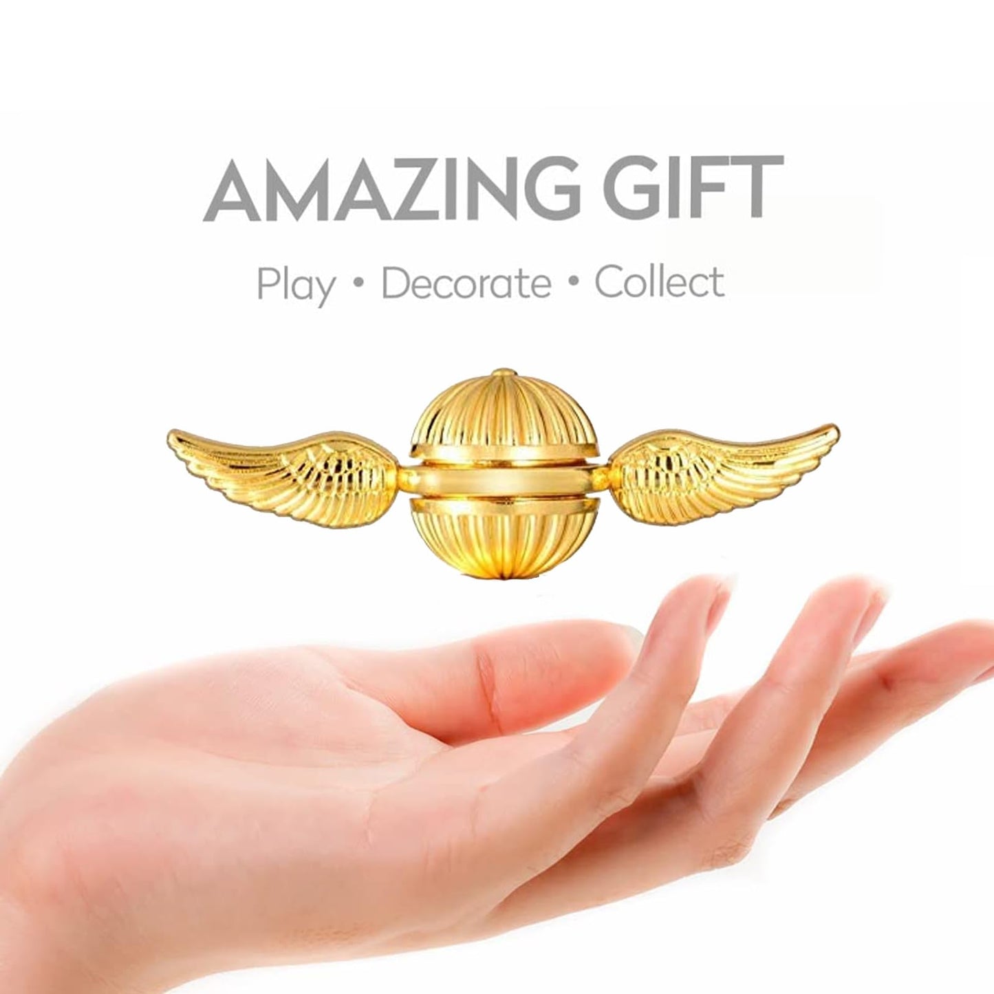 Umnodobn Gold Orb Fidget Spinner – Retro Aluminum Spinner for Focus & Stress Relief