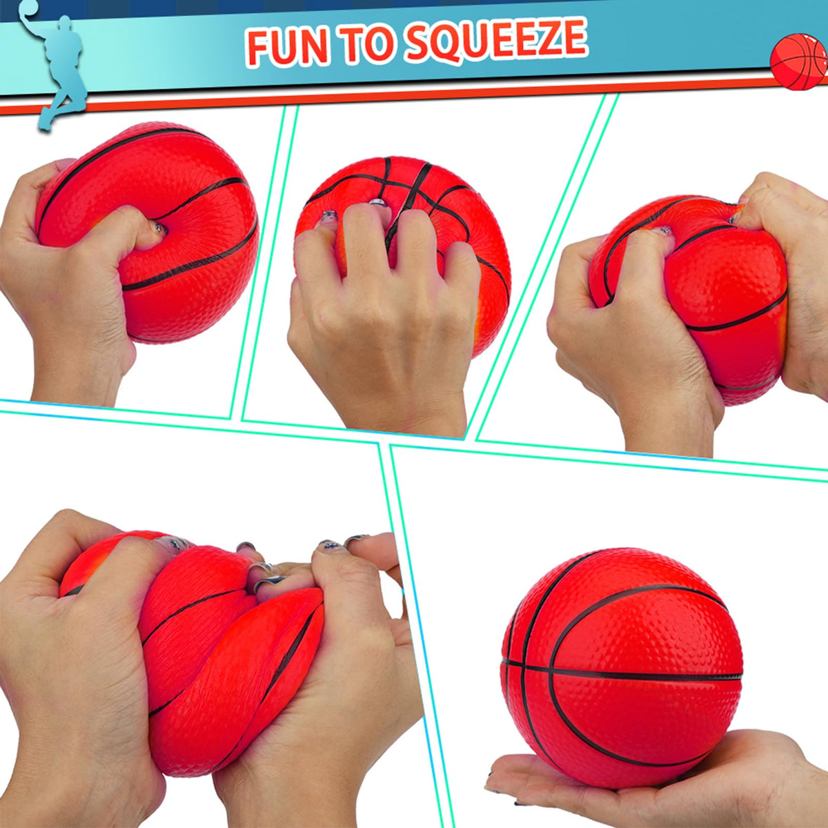 Umnodobn 5-Inch Foam Mini Basketballs — Indoor Safe, No-Inflation (3 Pack)