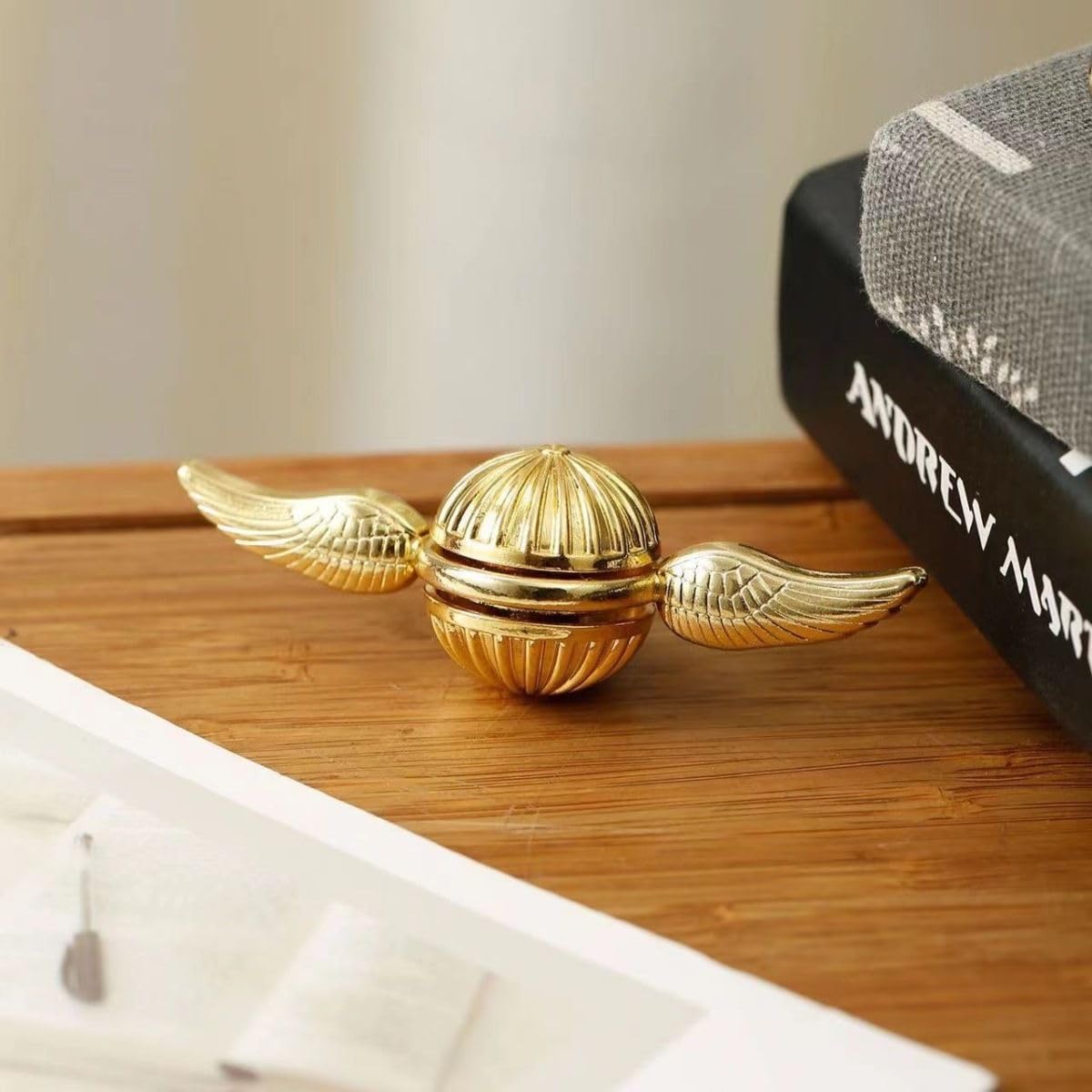 Umnodobn Gold Orb Fidget Spinner – Retro Aluminum Spinner for Focus & Stress Relief