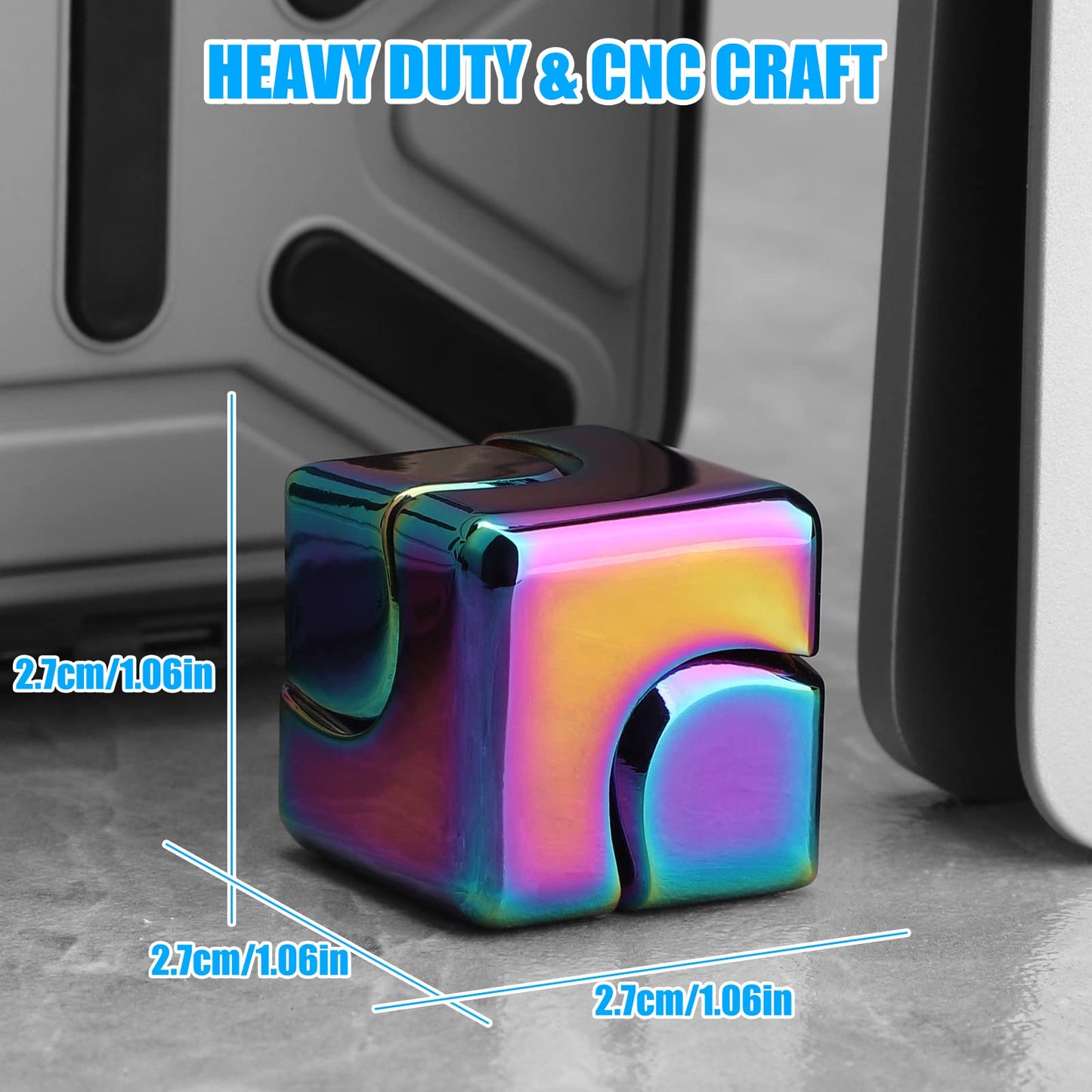 Umnodobn Infinity Gear Fidget Cube Spinner – 2-in-1 Transforming Metal Toy for Focus, Stress Relief, and Desk Fun
