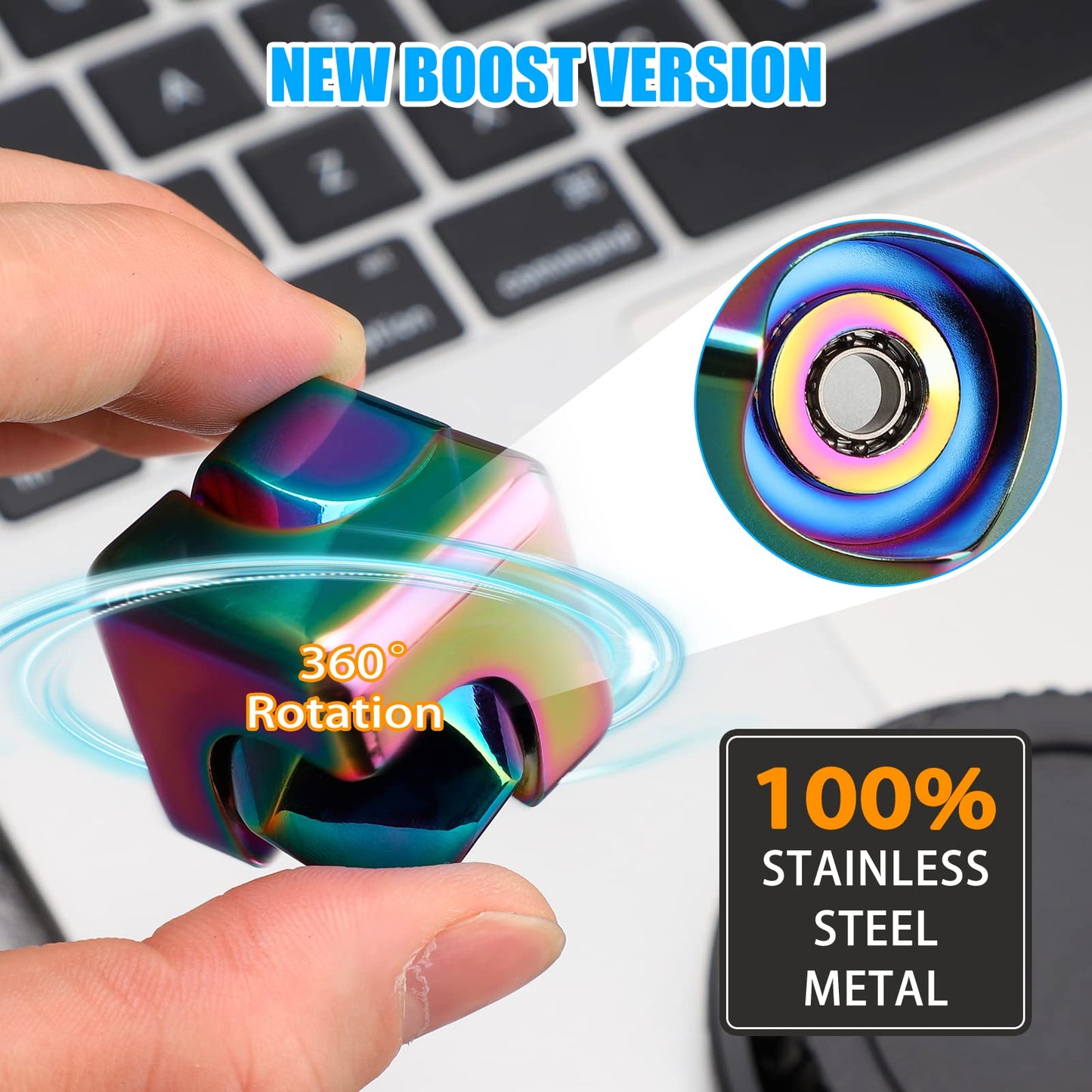 Umnodobn Infinity Gear Fidget Cube Spinner – 2-in-1 Transforming Metal Toy for Focus, Stress Relief, and Desk Fun