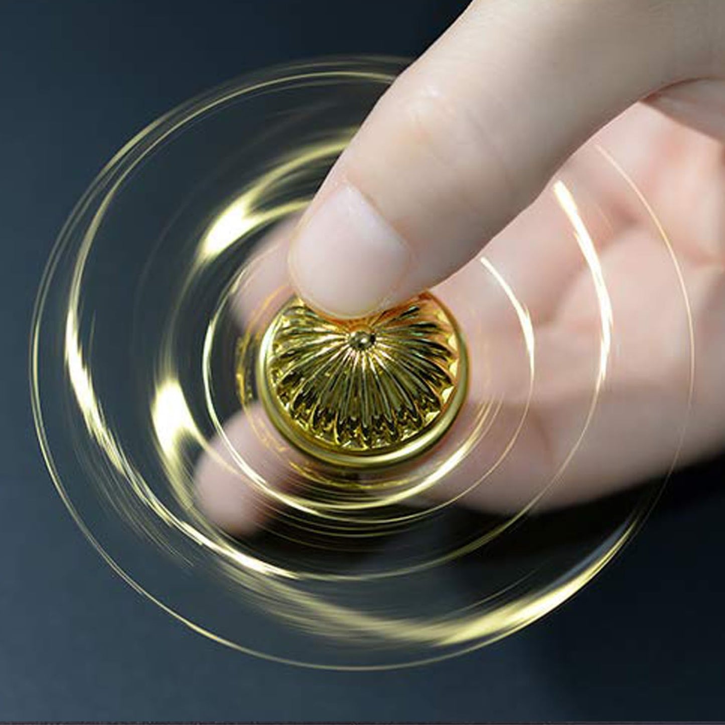 Umnodobn Gold Orb Fidget Spinner – Retro Aluminum Spinner for Focus & Stress Relief