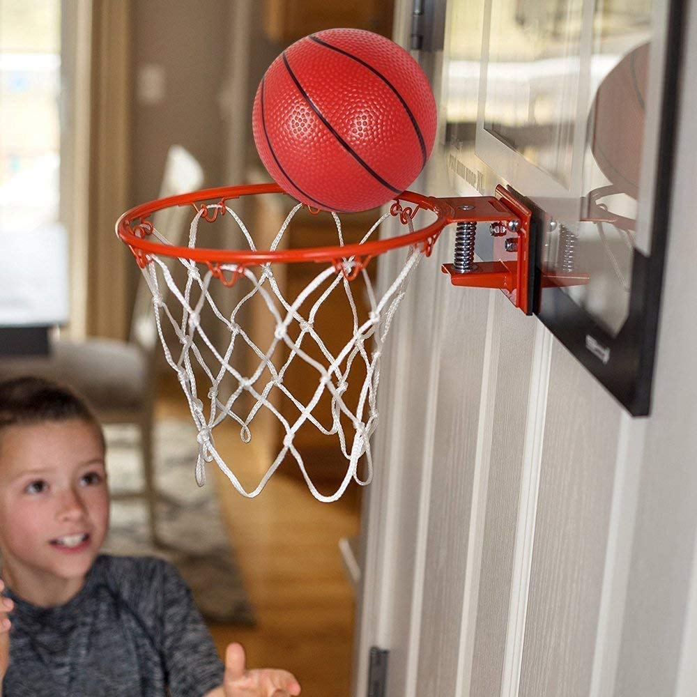 Umnodobn Mini Indoor Basketball Hoop – Over-the-Door Mount, 4 Balls, Durable Rim & Backboard