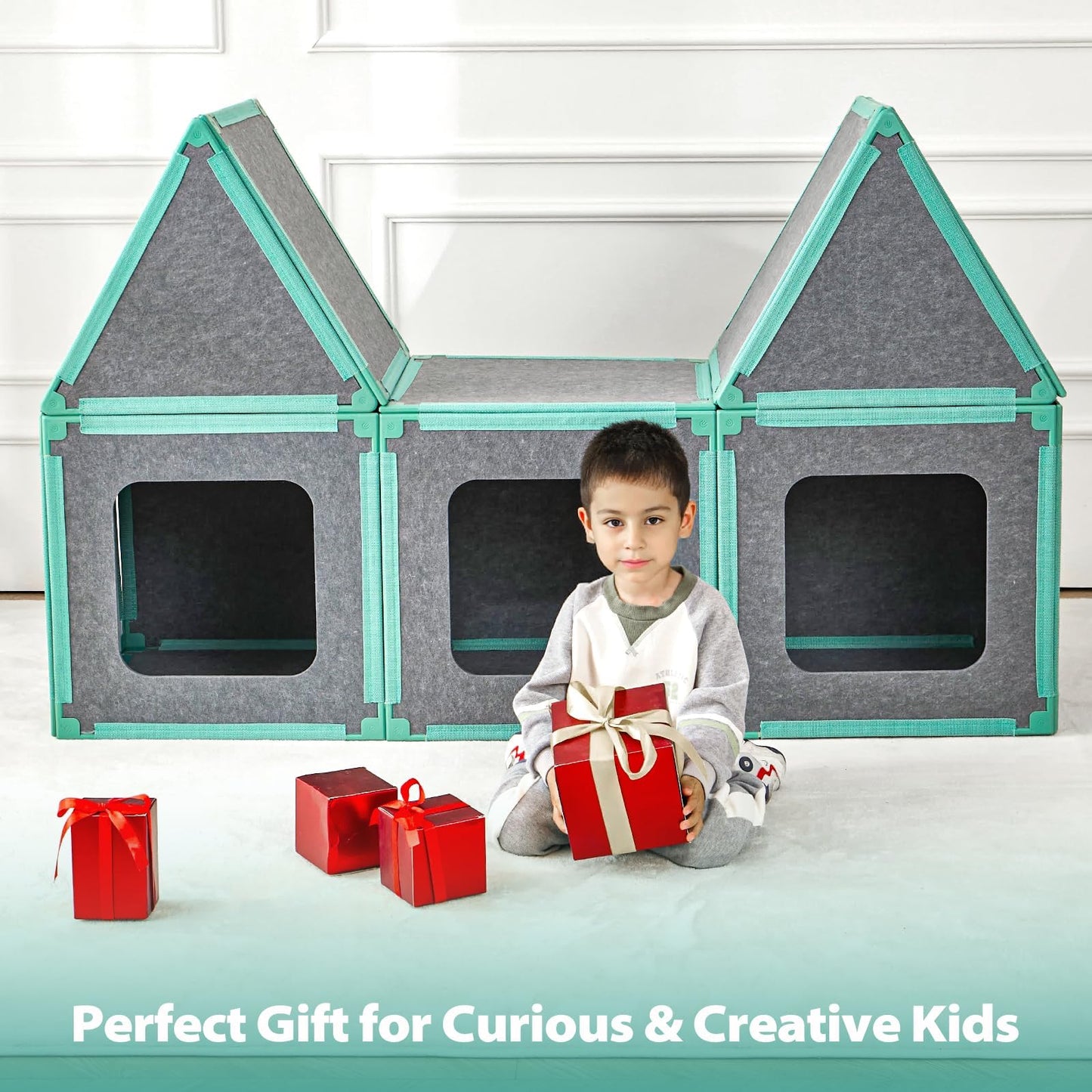 Umoving 20-Piece Magnetic Fort Building Kit – Giant Modular Panels for Creative STEM Play