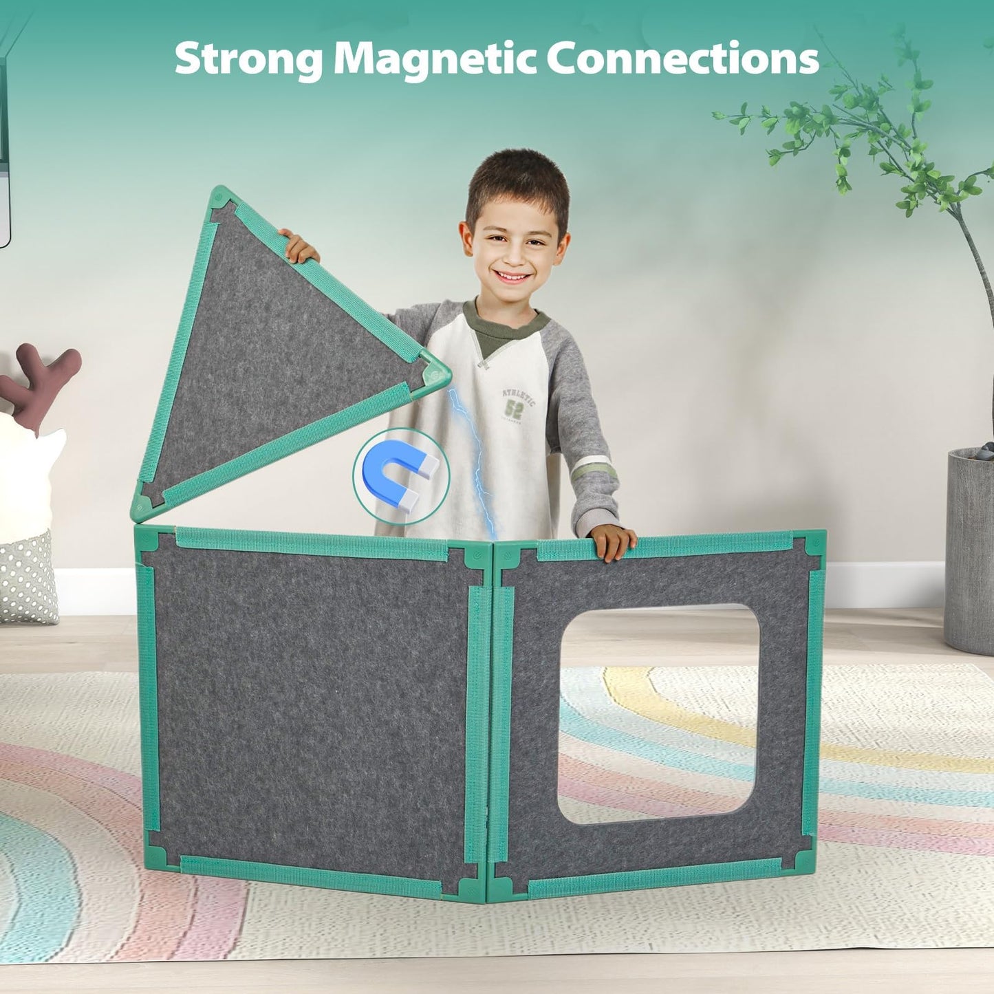 Umoving 20-Piece Magnetic Fort Building Kit – Giant Modular Panels for Creative STEM Play