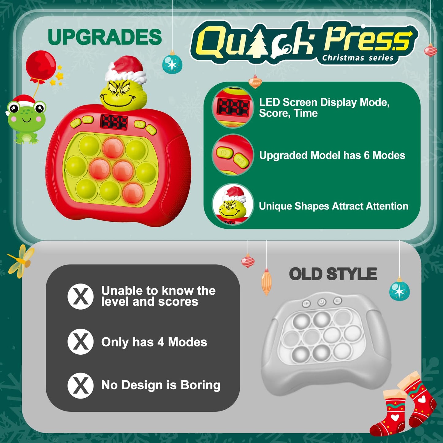 UMQYYMKO Upgraded Pop Push Game Toy – Light Up Fidget Handheld Puzzle for Kids 3–12