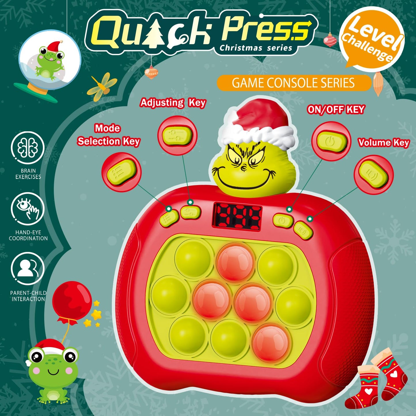 UMQYYMKO Upgraded Pop Push Game Toy – Light Up Fidget Handheld Puzzle for Kids 3–12