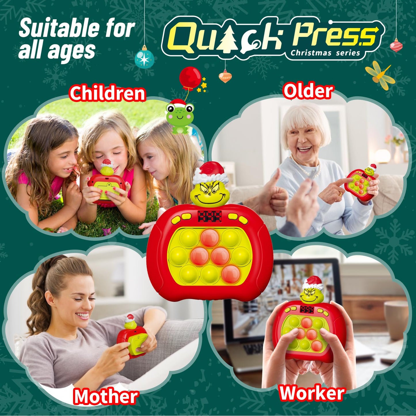 UMQYYMKO Upgraded Pop Push Game Toy – Light Up Fidget Handheld Puzzle for Kids 3–12
