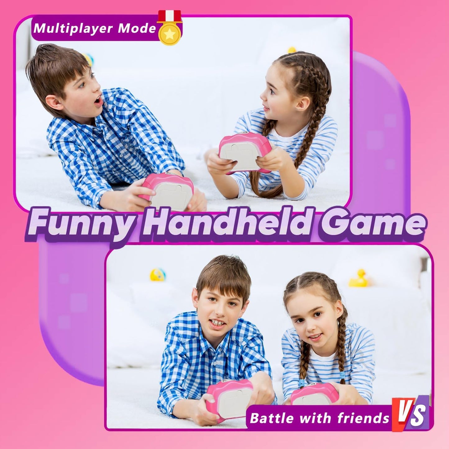 UMQYYMKO Pop Push Game Toy – Light-Up Fidget for Kids Aged 3–12 (Pink)