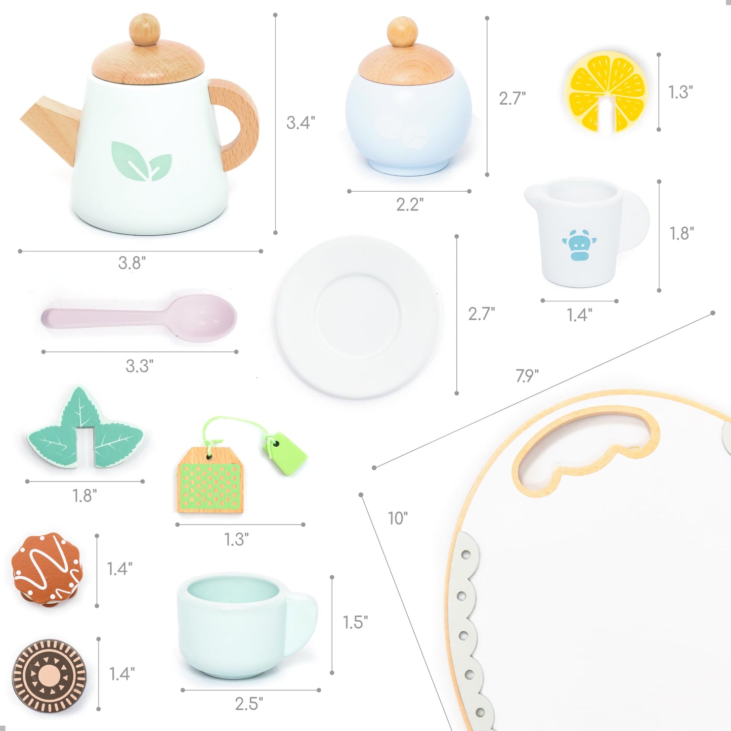 UMU Wooden Tea Set for Kids – Pretend Play Montessori Toy (Ages 3–6)