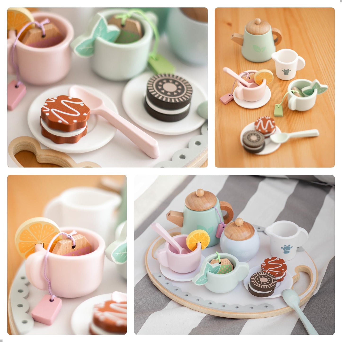 UMU Wooden Tea Set for Kids – Pretend Play Montessori Toy (Ages 3–6)