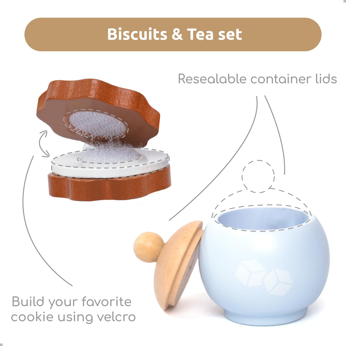 UMU Wooden Tea Set for Kids – Pretend Play Montessori Toy (Ages 3–6)