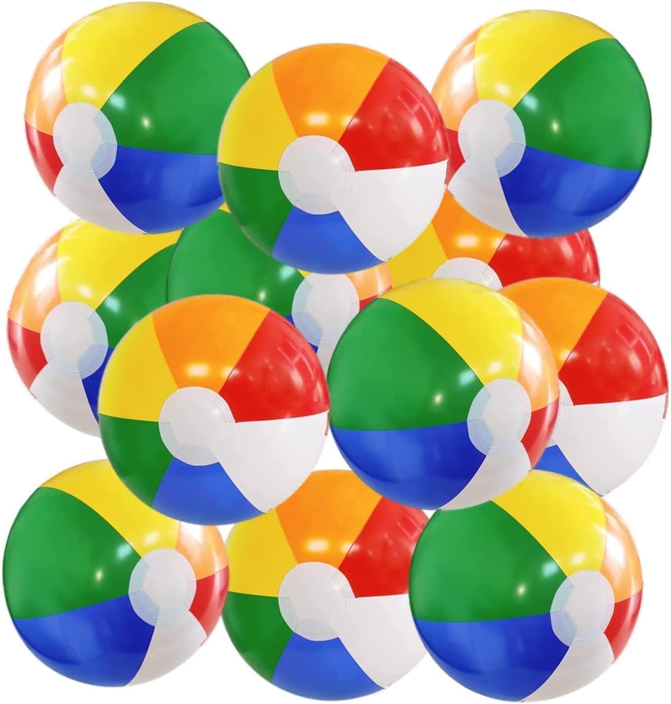 UMUACCAN Beach Ball 12 Pack - 12'' Inflatable Beach Balls for Kids | Pool & Beach Toys, Hawaiian Theme Party Favors