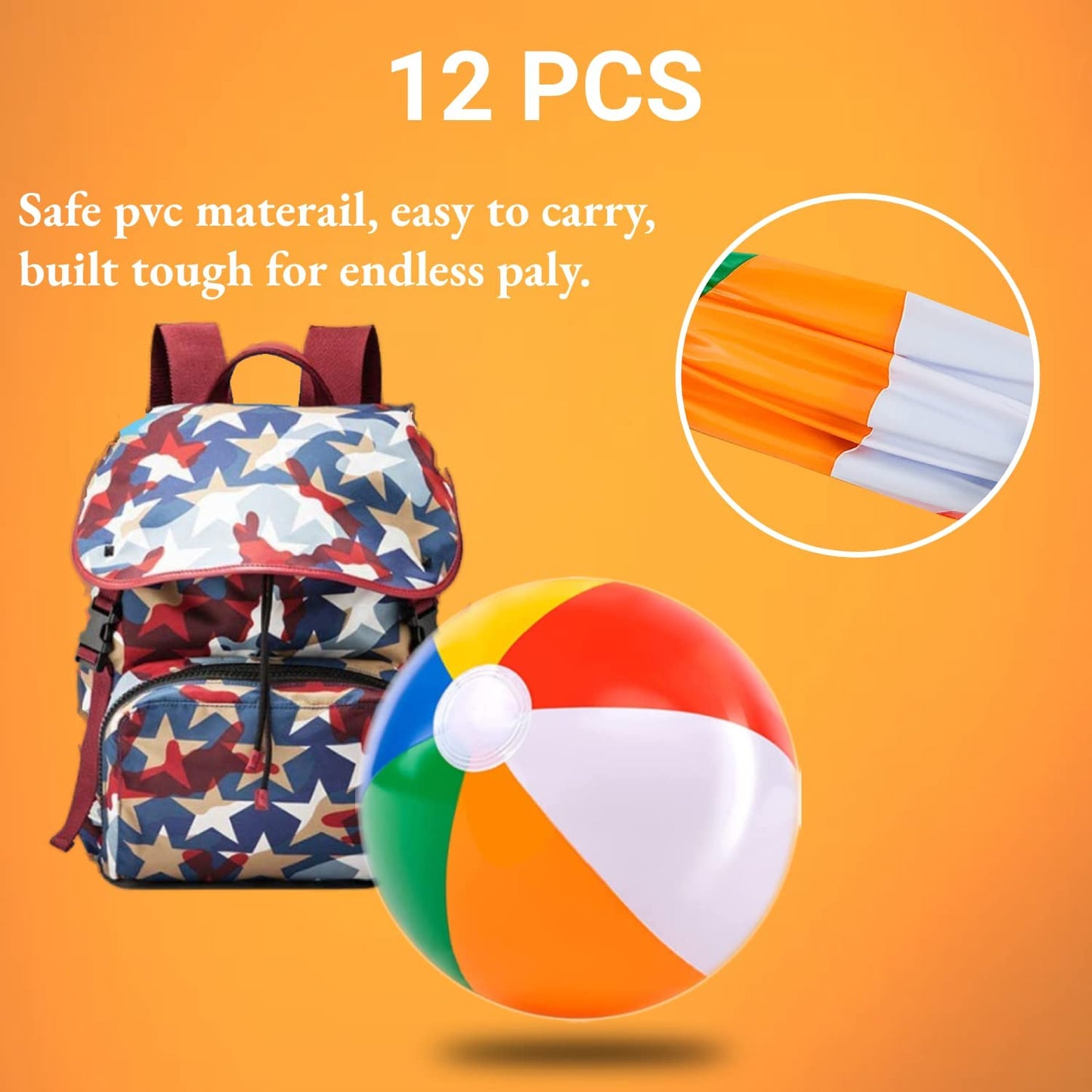 UMUACCAN Beach Ball 12 Pack - 12'' Inflatable Beach Balls for Kids | Pool & Beach Toys, Hawaiian Theme Party Favors