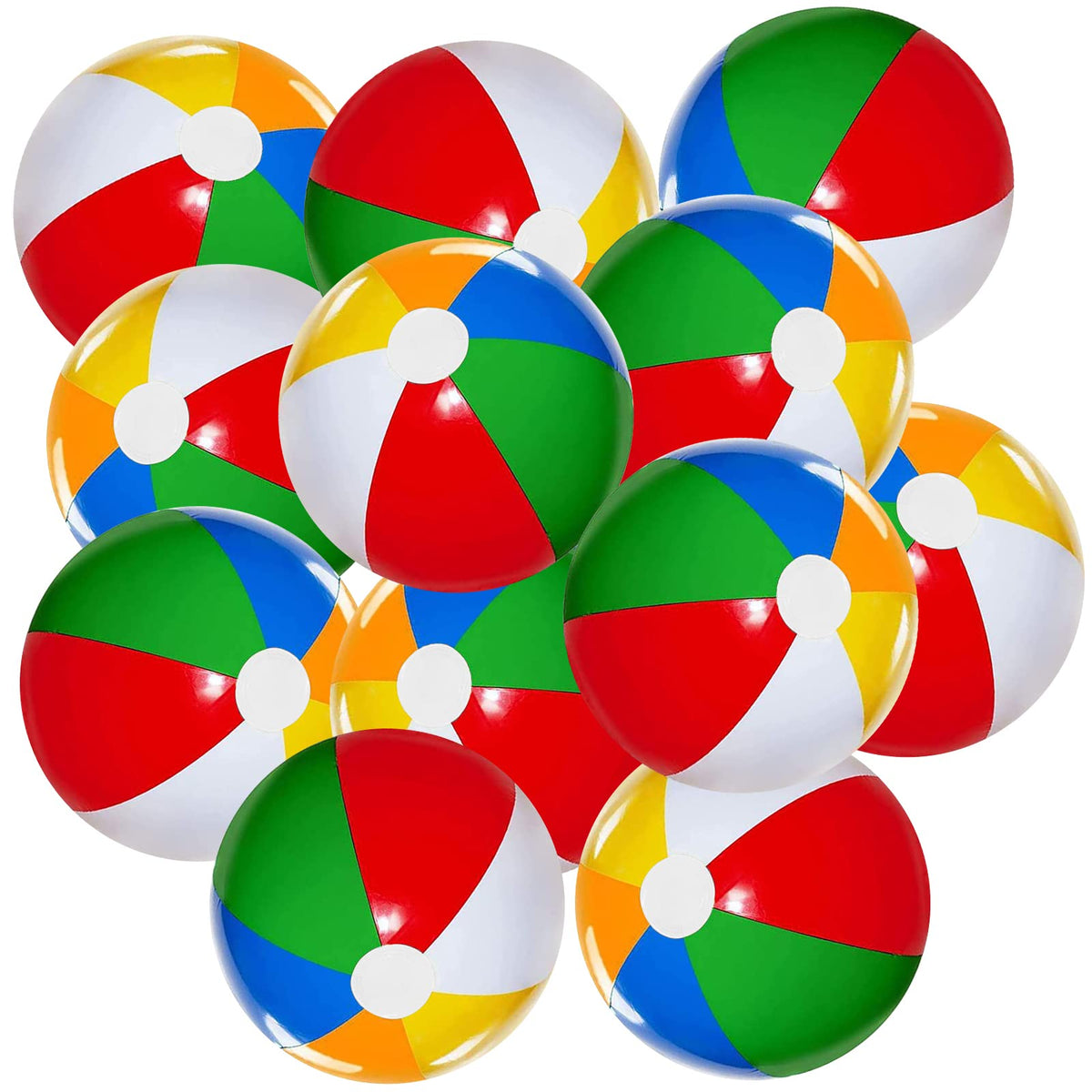 UMUACCAN Beach Balls 12 Pack – 12-Inch Inflatable Pool Toys for Kids