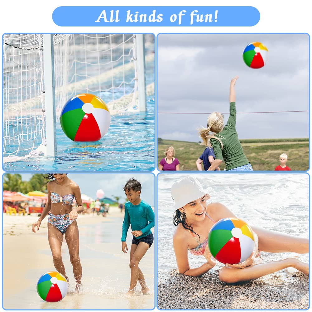 UMUACCAN Beach Balls 12 Pack – 12-Inch Inflatable Pool Toys for Kids