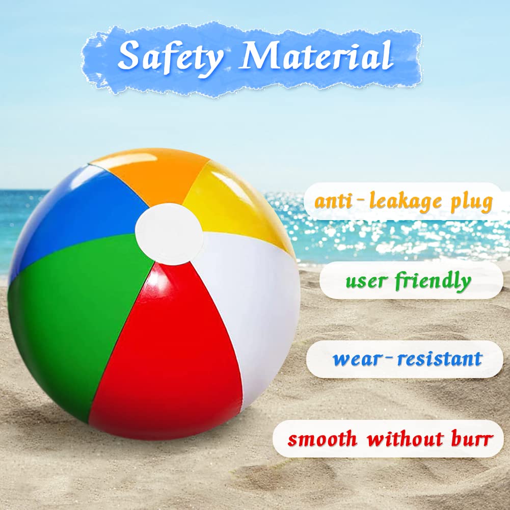 UMUACCAN Beach Balls 12 Pack – 12-Inch Inflatable Pool Toys for Kids