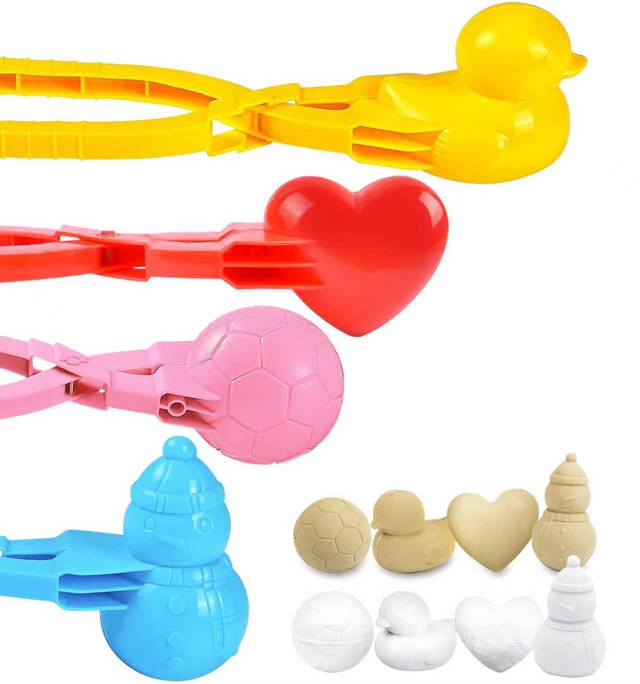 UMUACCAN 4-Piece Snowball Maker Set for Kids — Easy Grip, Fun Shapes, Winter Play