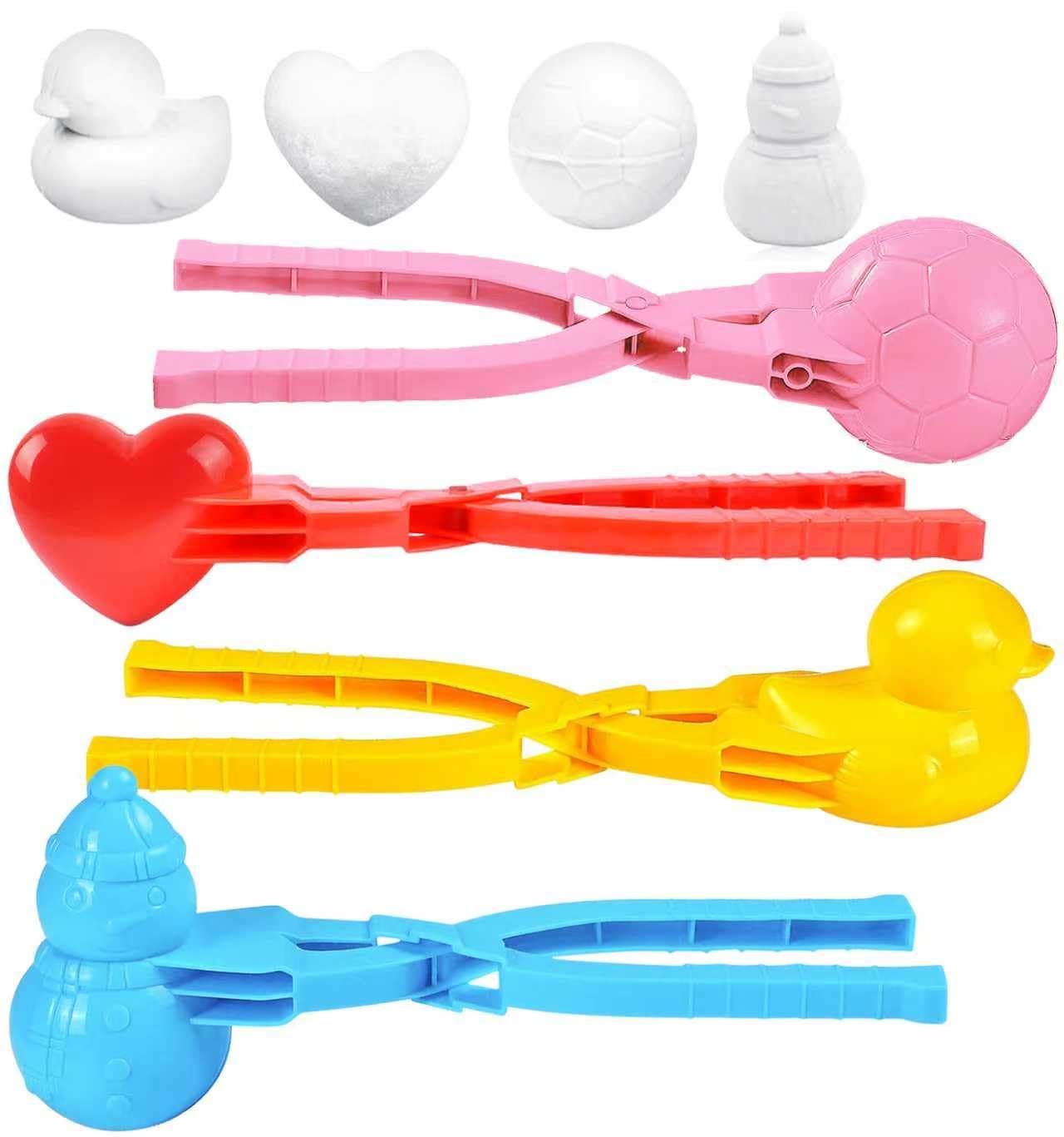 UMUACCAN 4-Piece Snowball Maker Set — Ball, Heart, Duck & Snowman Shapes for Kids