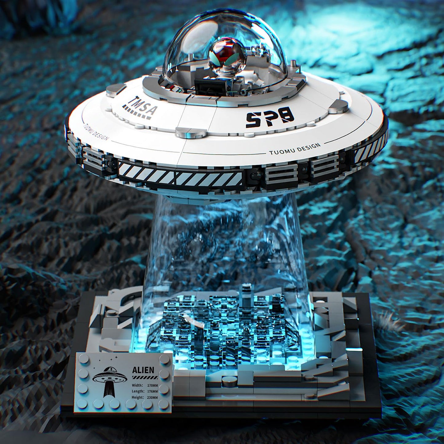 UNCLE BRICK Space UFO Spaceship Building Set — Interstellar Kit for Ages 8-12