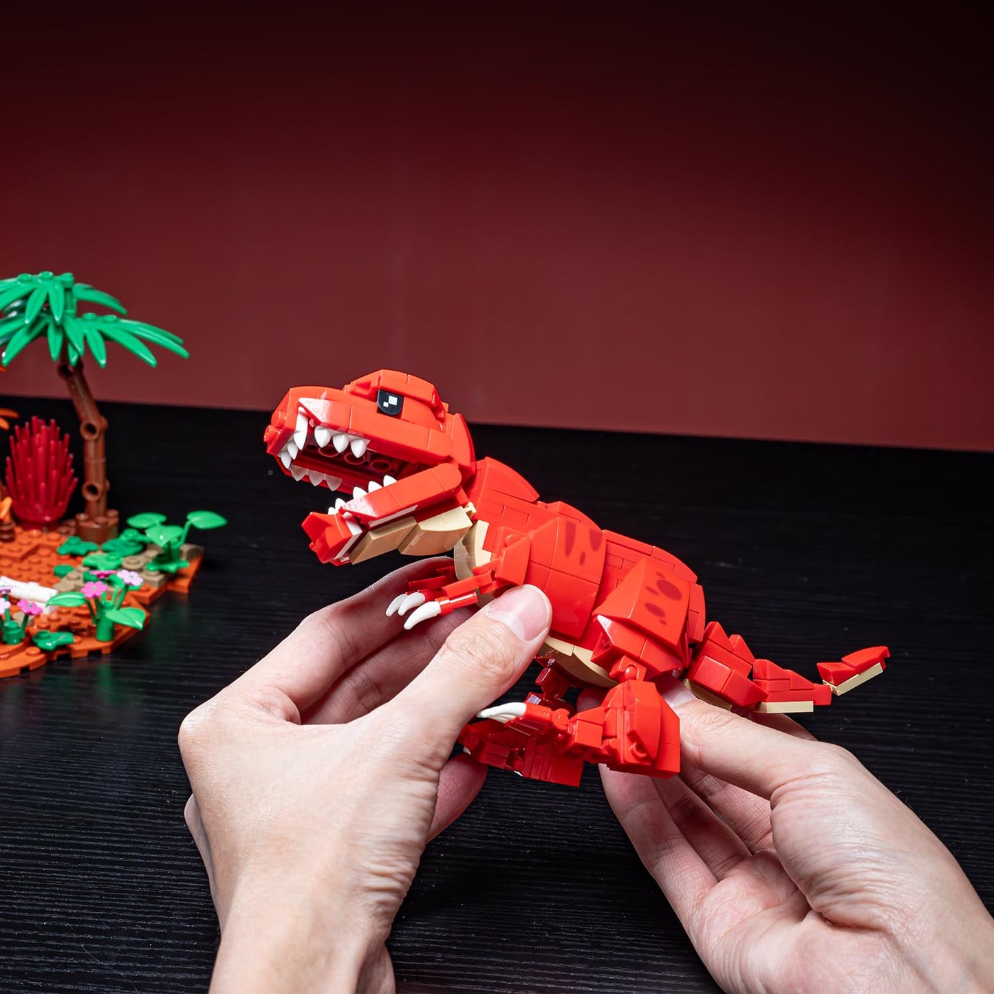 UNCLE BRICK Dinosaur World Building Set – T-Rex Volcano Scene (559 pcs) for Ages 8-14