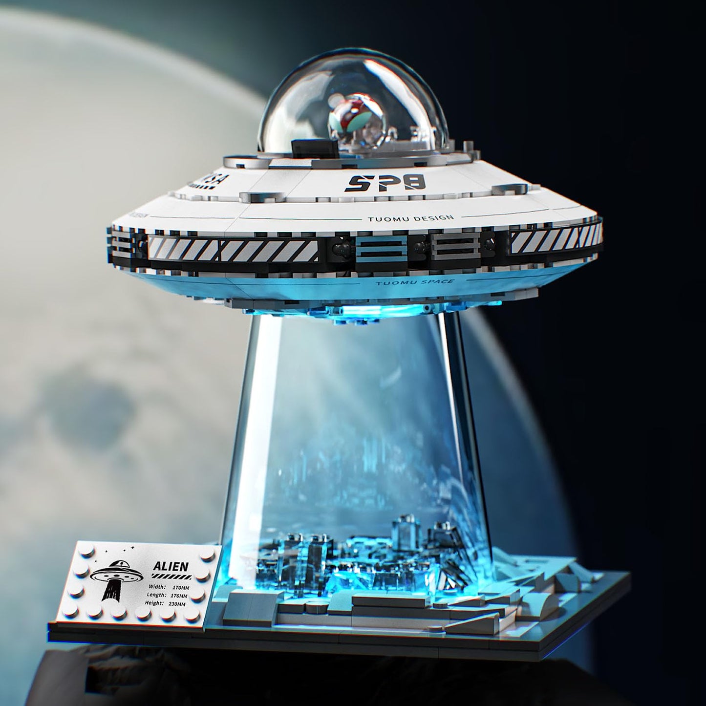 UNCLE BRICK Space UFO Spaceship Building Set — Interstellar Kit for Ages 8-12