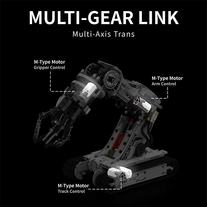 UNCLE BRICK Technical Tracked Robot Arm Kit – 1468 Pieces, Remote & App Controlled STEM Toy (Ages 8-14+)