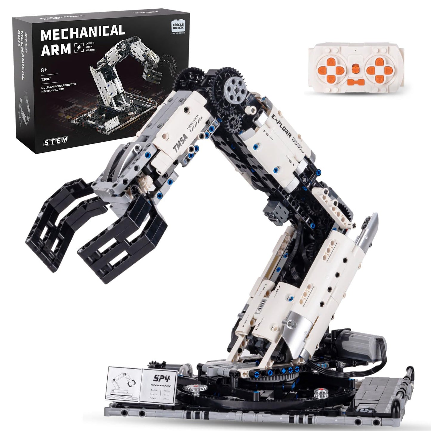 UNCLE BRICK Mechanical Technical Arm Building Set with Remote Control – 784 Pcs STEM Robotic Arm