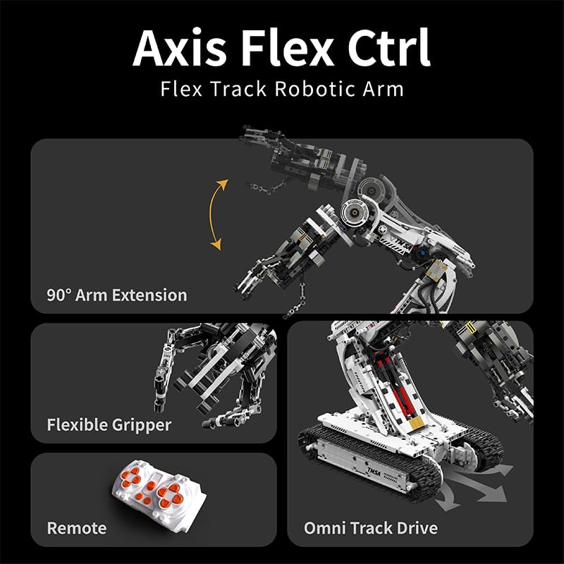 UNCLE BRICK Technical Tracked Robot Arm Kit – 1468 Pieces, Remote & App Controlled STEM Toy (Ages 8-14+)