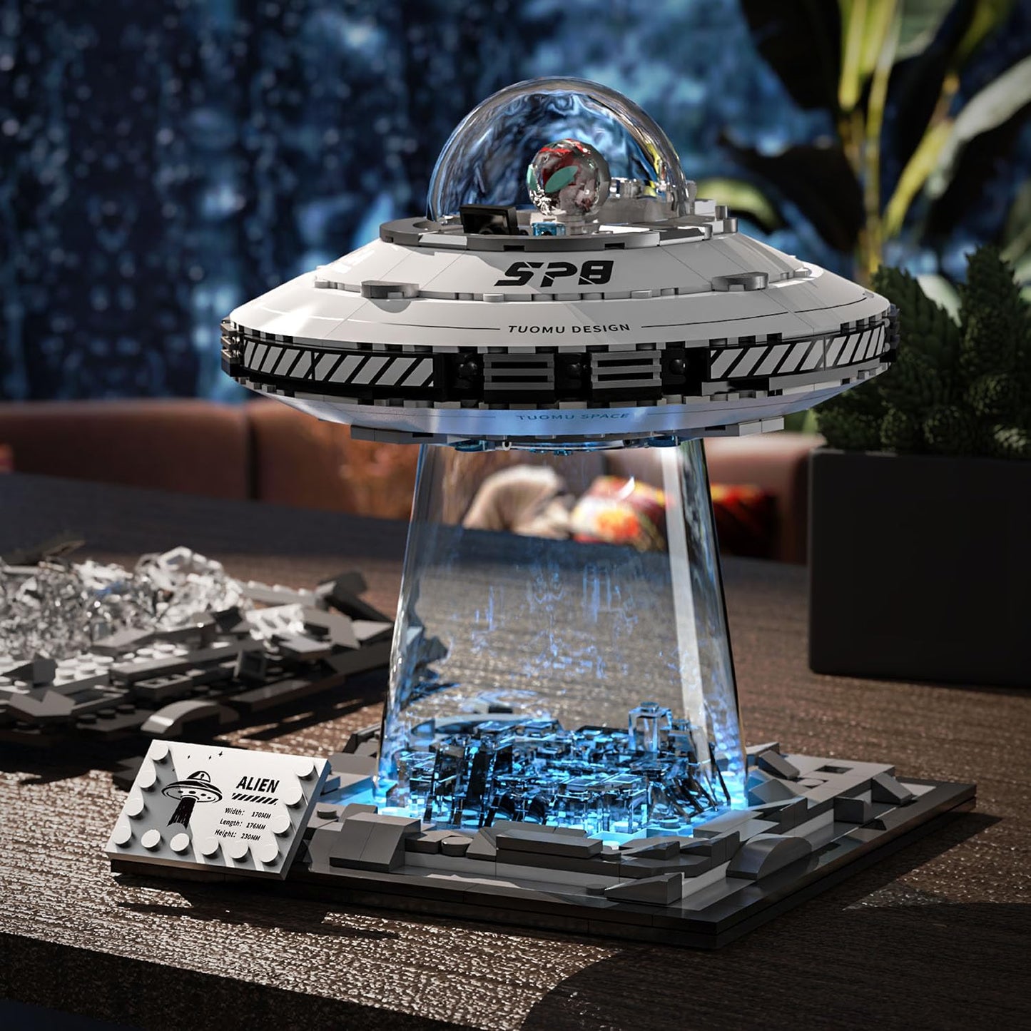 UNCLE BRICK Space UFO Spaceship Building Set — Interstellar Kit for Ages 8-12